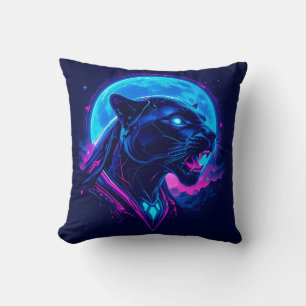Cyberpunk Neon Black Panther Cushion