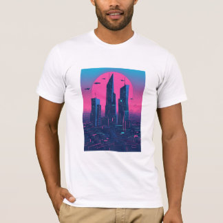 Cyberpunk Neon City Esthetic for Sci-Fi and Tech  T-Shirt