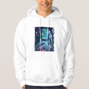 Cyberpunk Neon City Futuristic Night Art Hoodie