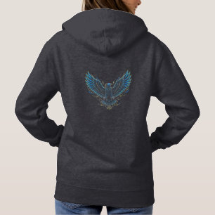 Cyberpunk Neon Eagle Glitch Hoodie