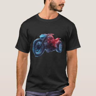 Cyberpunk Neon Fire & Ice Motorcycle T-Shirt