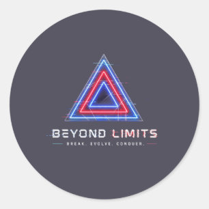Cyberpunk Neon Glitch Triangle Sticker