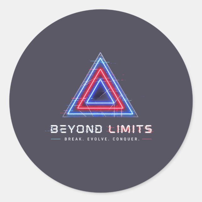 Cyberpunk Neon Glitch Triangle Sticker (Front)