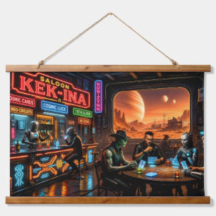 Cyberpunk Neon Saloon Tapestry