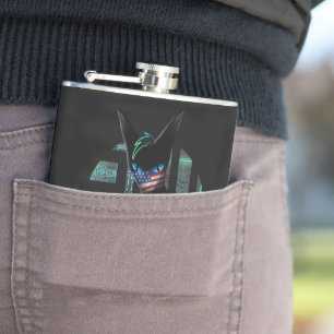 Cyberpunk Ninja Black Cat Hip Flask