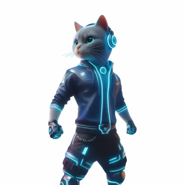 Cyberpunk Ninja Cat Gamer Throw Pillow (Creator Uploaded)