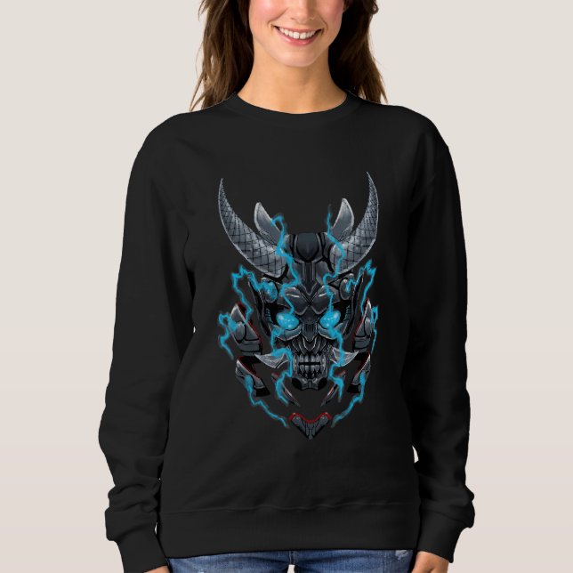 Cyberpunk Oni Demon Japanese Devil 2 Sweatshirt (Front)