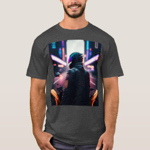 Cyberpunk Outrun Biker Motorcycle Motorcyclist Fut T-Shirt