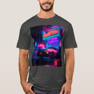 Cyberpunk Outrun City Automobile Futuristic AI Ge T-Shirt