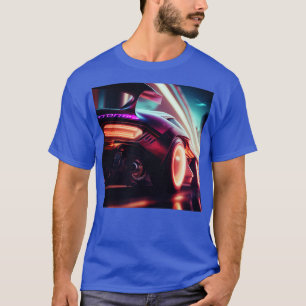 Cyberpunk Outrun City Automobile Futuristic AI Ge T-Shirt