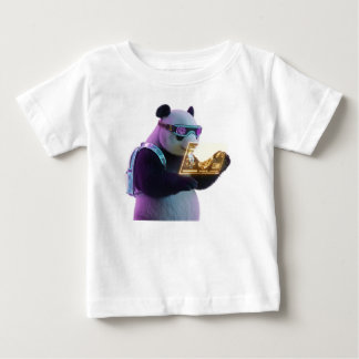 Cyberpunk Panda in Neon Tokyo Alley Baby T-Shirt