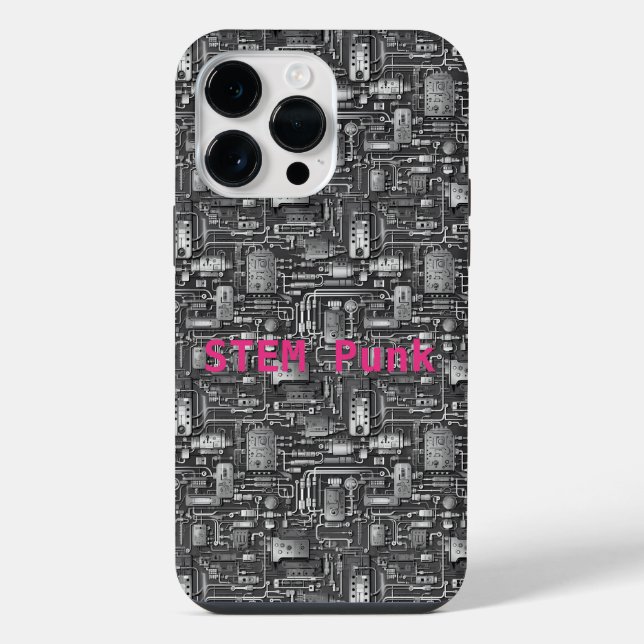Cyberpunk PCB Electronics Circuit Board Pattern iPhone Case (Back)