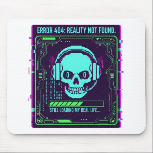 ​Cyberpunk Pixel Skull Gaming Mouse Pad - Error 40