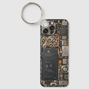 Cyberpunk Quantum Tech Circuit Board Phone Case & Key Ring