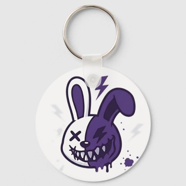 Cyberpunk Rabbit Graphic - Energy Without Limits S Key Ring (Front)