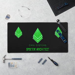 Cyberpunk Retro 80s Corporate Omni Systems Logo Desk Mat