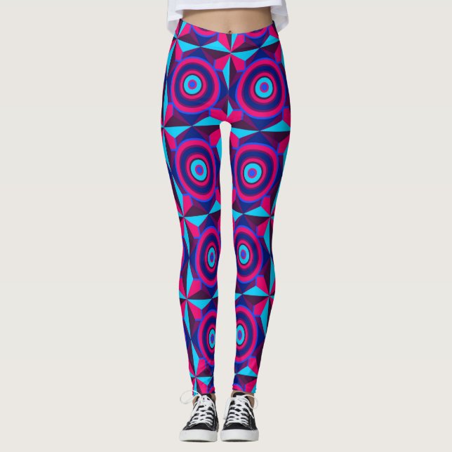 Cyberpunk Retro Grid Leggings (Front)