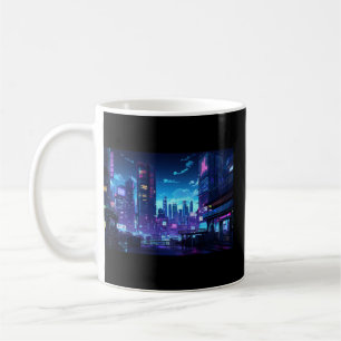 Cyberpunk Rooftop Tokyo Coffee Mug