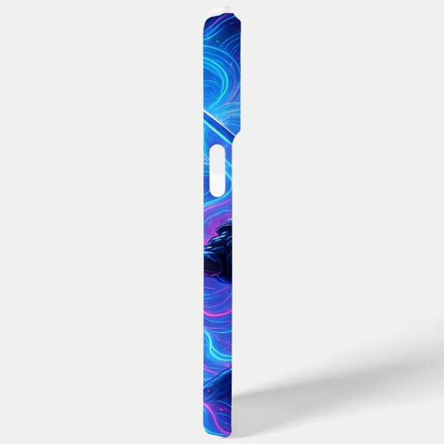 Cyberpunk Samurai – Full Coverage Neon iPhone Case (Back / Right)