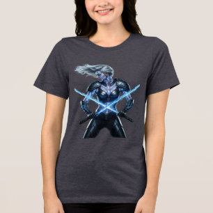 Cyberpunk Samurai Futuristic Kunoichi Tri-Blend Shirt