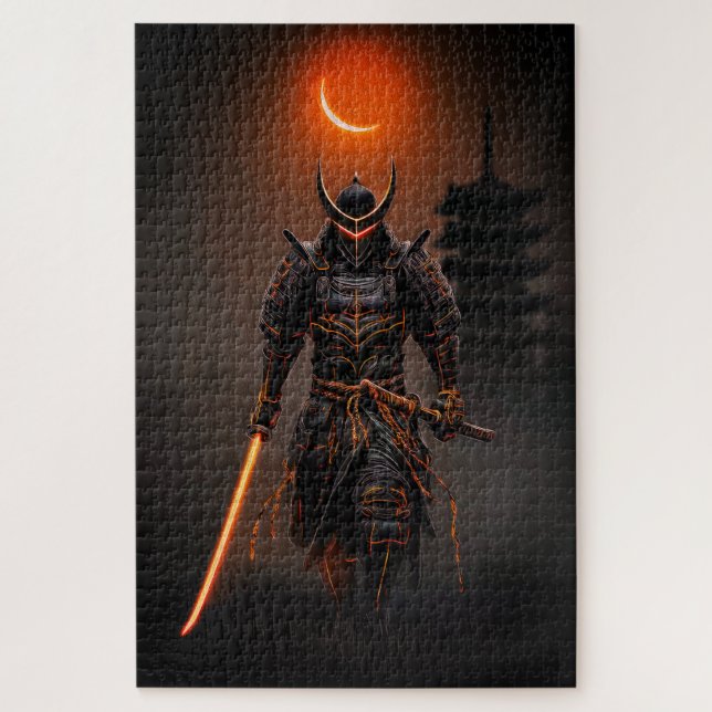 Cyberpunk Samurai Futuristic Warrior Jigsaw Puzzle (Vertical)
