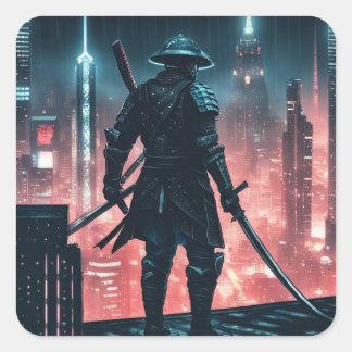 Cyberpunk Samurai Square Sticker