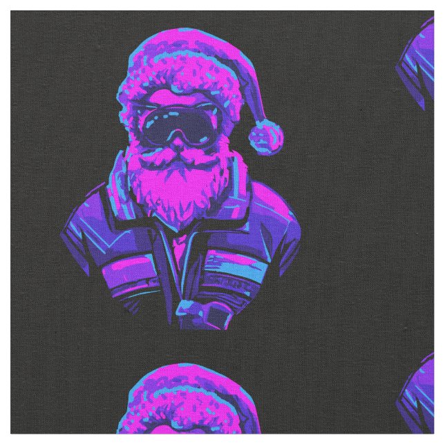 Cyberpunk Santa Claus Fabric (Close Up)
