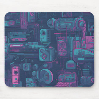 Cyberpunk seamless pattern mouse pad