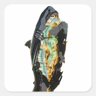 Cyberpunk Shark Neon Glitch Sticker | サイバーパンクサメ 