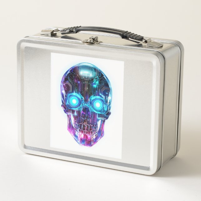 Cyberpunk Skull King Metal Lunch Box (Front)