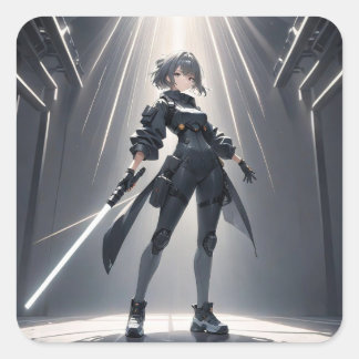 cyberpunk square sticker