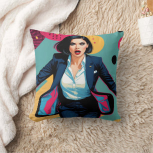 Cyberpunk Stylish Girl Pop Art Cushion