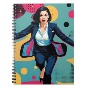 Cyberpunk Stylish Girl Pop Art Notebook