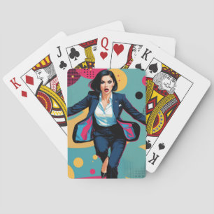 Cyberpunk Stylish Girl Pop Art Playing Cards