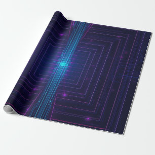 Cyberpunk System Access Personalised Neon Wrapping Paper