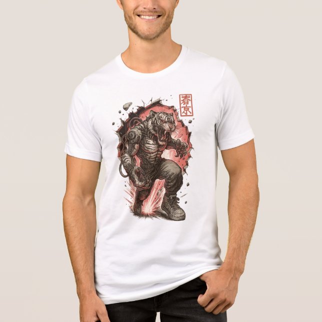 Cyberpunk Tiger (Assassin) Tri-Blend Shirt (Front)