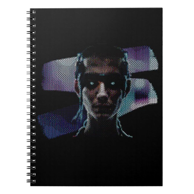 Cyberpunk Warrior ASCII Art notebook (Front)