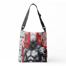 Cyberpunk Warrior Graffiti  Crossbody Bag