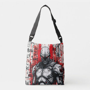 Cyberpunk Warrior Graffiti  Crossbody Bag