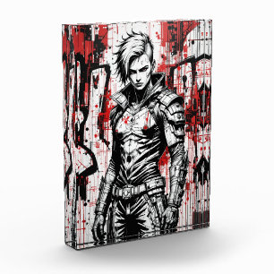 Cyberpunk Warrior Graffiti – Photo Block