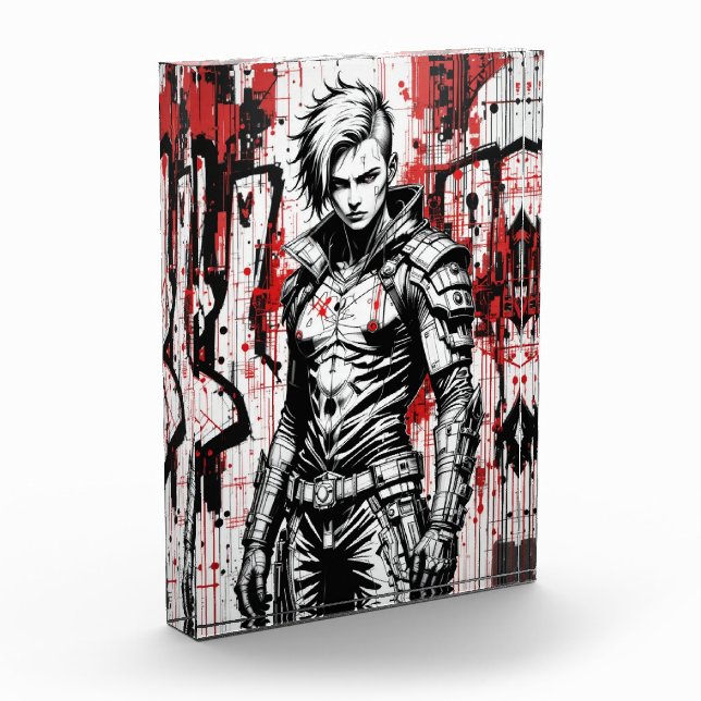 Cyberpunk Warrior Graffiti – Photo Block  (Left)