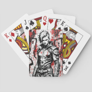 Cyberpunk Warrior Graffiti playing cards