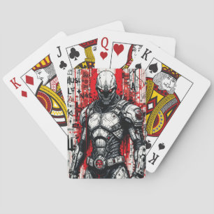 Cyberpunk Warrior Graffiti playing cards