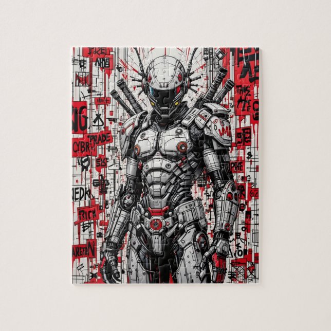 Cyberpunk Warrior Graffiti – Puzzle (Vertical)