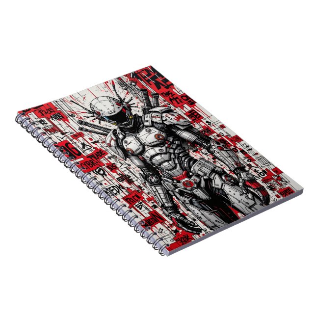 Cyberpunk Warrior Graffiti – Spiral Notebook (Right Side)