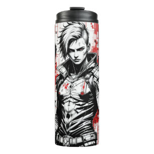 Cyberpunk Warrior Graffiti – Thermal Tumbler