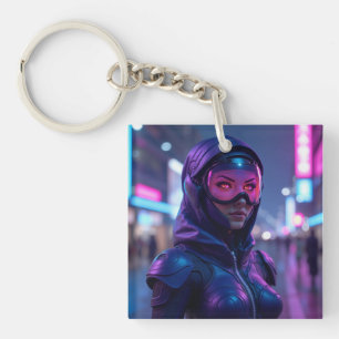 Cyberpunk Warrior Key Ring