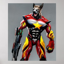 Cyberpunk Wolf, Werewolf Art Digital Download