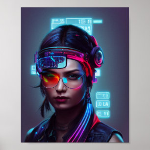 Cyberpunk Woman Poster