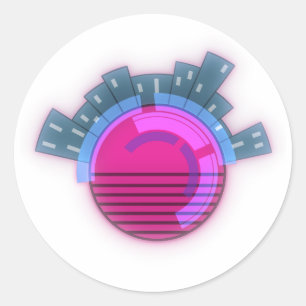 Cyberpunk World City Classic Round Sticker